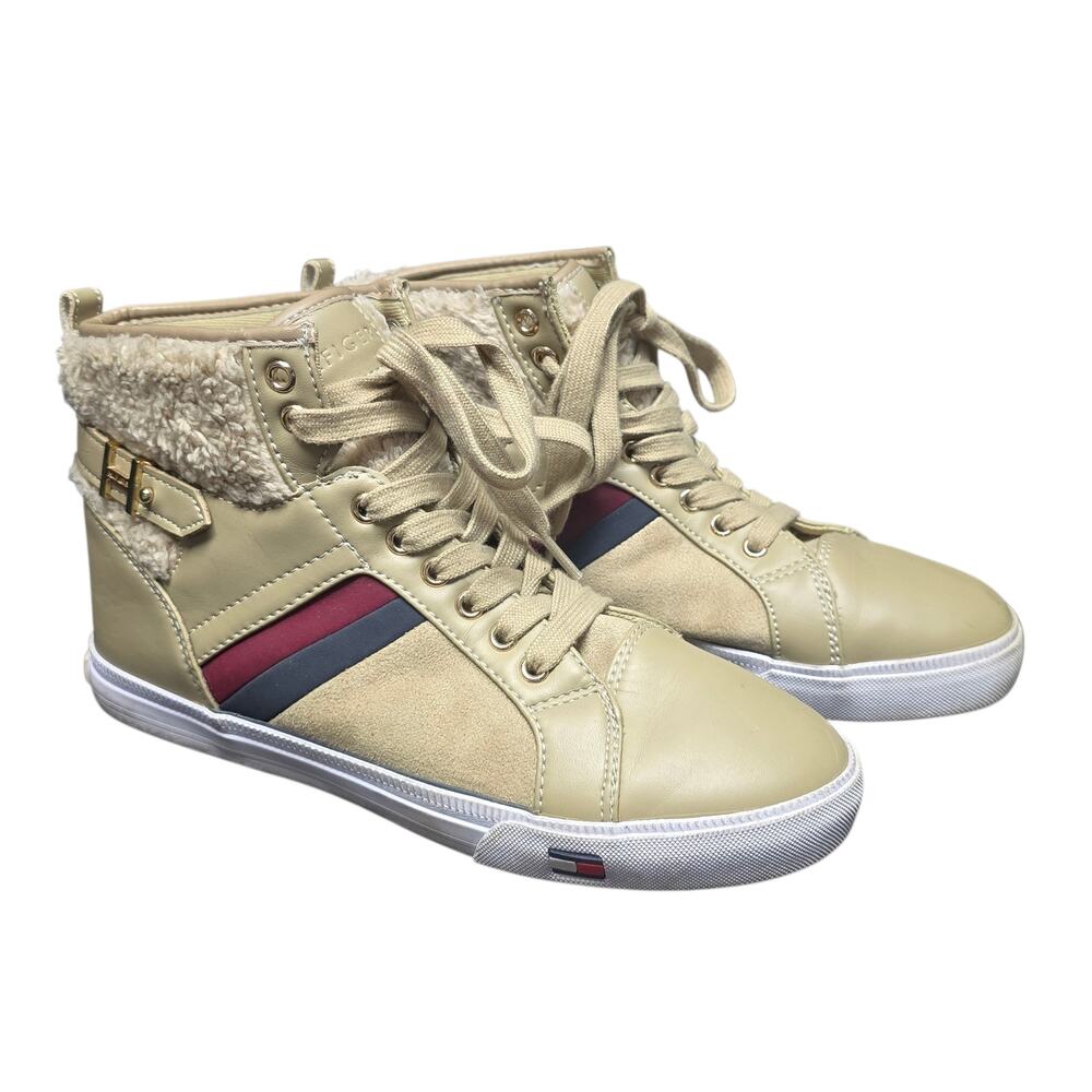 Tommy Hilfiger Lebora High Top Sneaker Faux Fur Designer Shoes